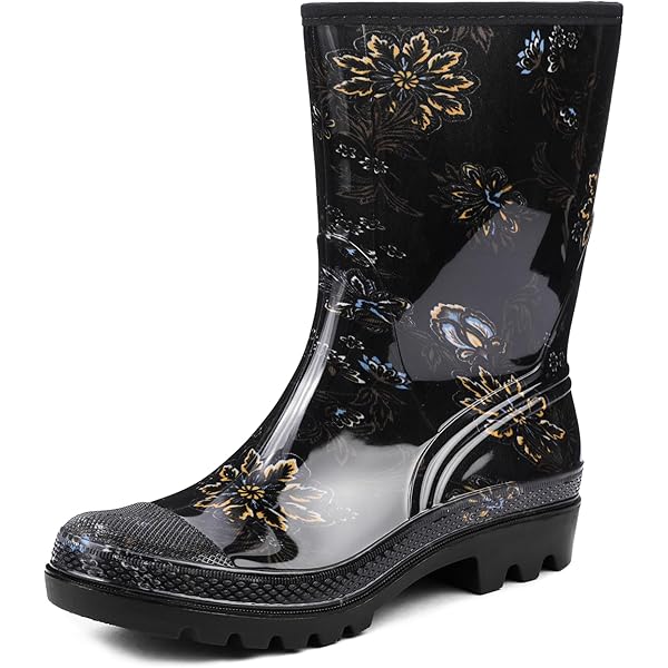 Amazon.com | Chooka Betsie Mid Rain Boot, Black, 6 | Rain