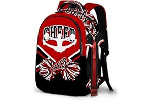 PAXIAROY Cheerleader Backpack with Cheer Pin Strap, Backpack For Cheerleading, Cheerleader Gifts for Team Women (Black Red)