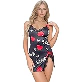 Hamefen dream love Womens Satin Chemise Sexy Lace Nightgowns Babydoll Nighties Lingerie Silk Sleeveless Full Slips S-XXL