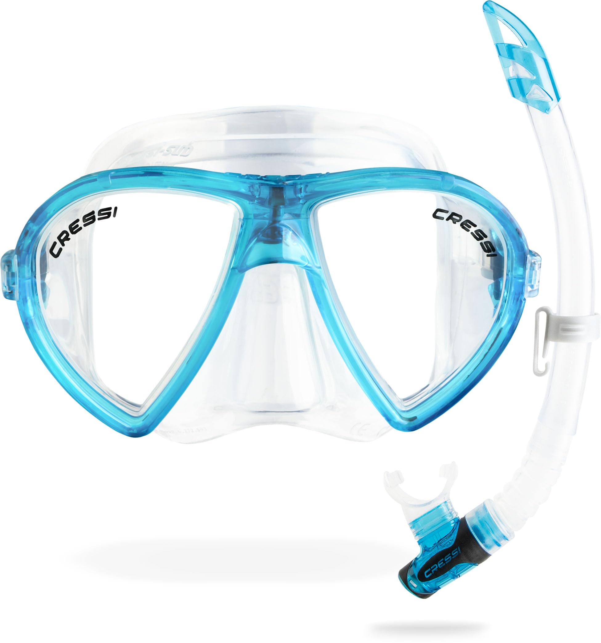 Cressi Ocean VIP Snorkelling Combo Set - Clear/Aquamarine