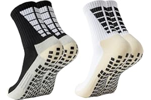 Sumrising Sok Men's Grip Soccer Socks Anti Slip Athletic Socks Non Slip Grippy Football Basketball Sock with Grip Pads