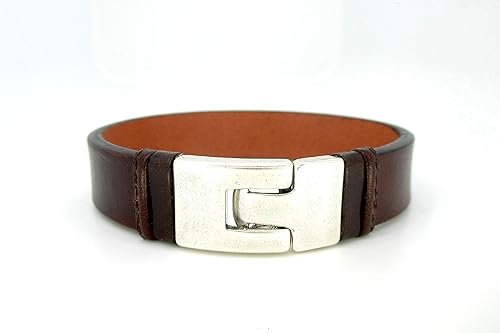 Regali Di Natale Da Uomo.Bracciale In Pelle Marrone Bracciale Da Uomo Stile Maschile Regali Di Anniversario Compleanno Natale Amazon It Handmade