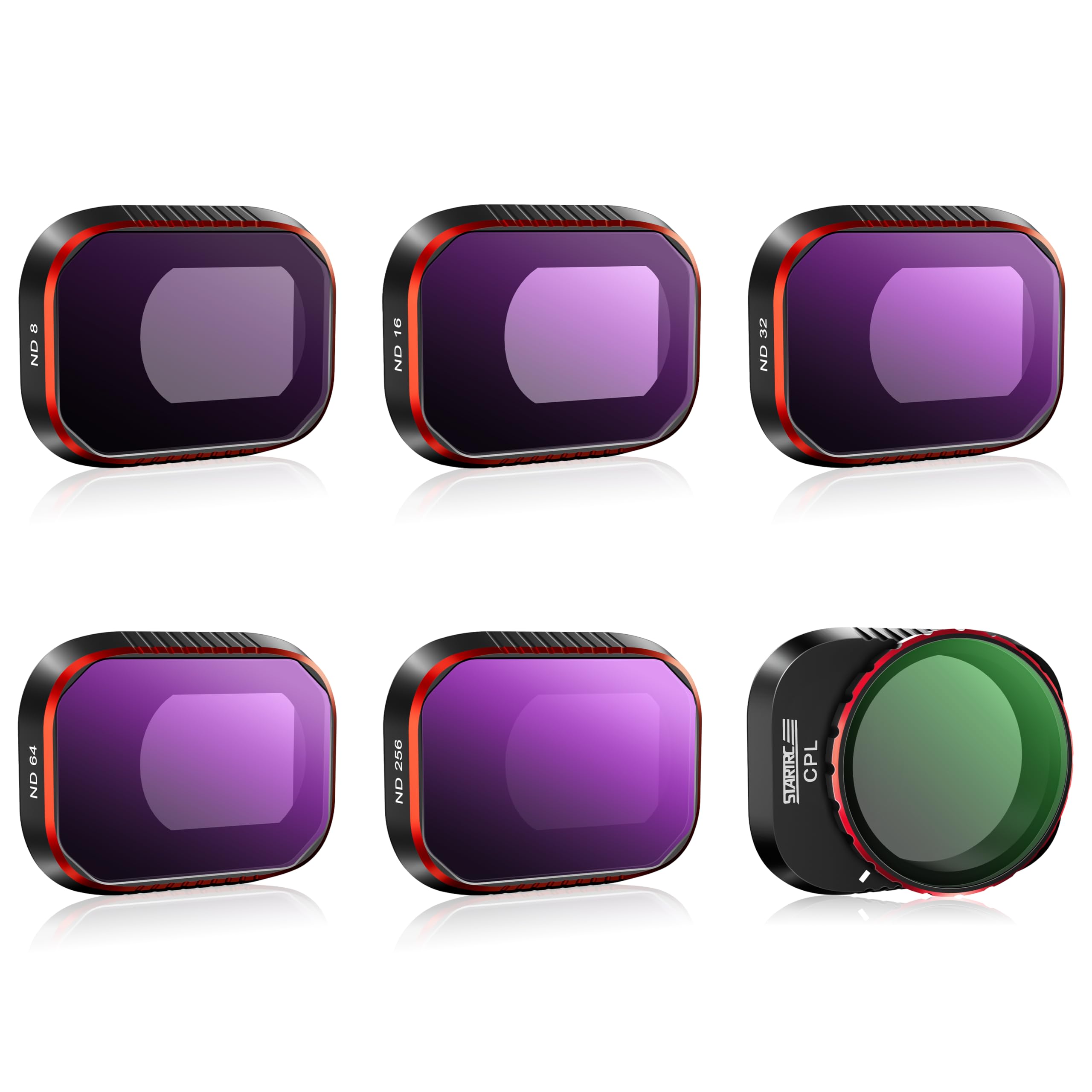 STARTRC ND Filters Set for DJI Mini 4 Pro Accessories -6 Pack (ND8,ND16,ND32,ND64,ND256,CPL)(Aluminum Version)
