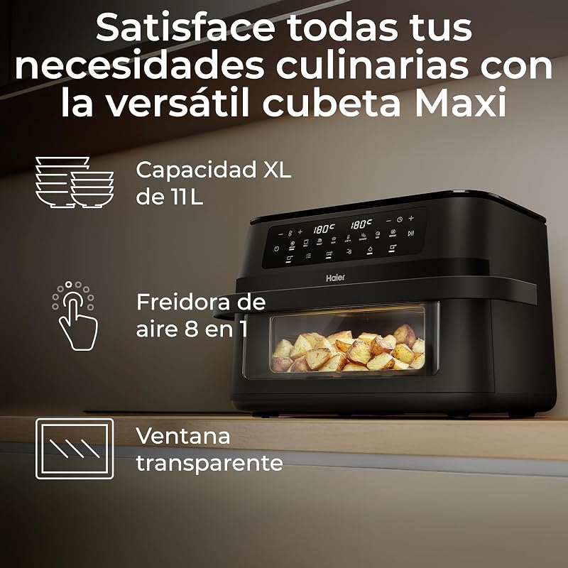Freidadora de Ar Flexível | 11L com divisor e janela