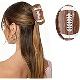 Brown Rugby Hair Claw Clips Creative Ball Hair Clip Funny Hair Claw Rugby Acrylic Clip Brown Hair Barrettes Strong Hold Non Slip Colorful Sport Hair Clips for Women and Girl Hair Accessories 1Pcs