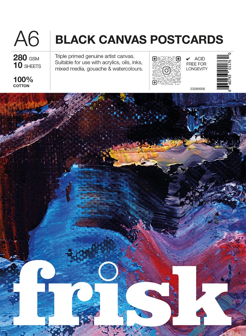 Frisk Black Canvas Pad 280gsm 10sheets A6, 23280006