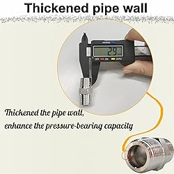 3/8" x 3/8" Male Hex Nipple Pipe Fittings, 304