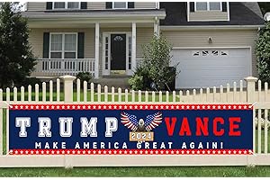 YINBTTER Trump Vance 2024 Presidential Election Large Banner Sign Flag with Brass Grommets,Trump JD Vance Make America Great Again Outdoor Sign House Banner Yard Lawn Decoration 98X18''