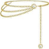 Chain Belt for Women Fashion Multilayer Metal Waist Chain Dress Belt Adjustable