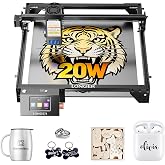 LONGER Ray5 Laser Engraver and Cutter Machine,20W Laser Engraver, 400&times;356mm | 24000mm/min, 3.5" Touch Screen, Offline Use, CNC DIY Laser Engraving Machine for Wood, Metal, Leather, Acrylic &amp; Glass