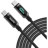 ESSAGER USB C To C Cables With LED Display - 100W Fast Charging (3.3FT + 6FT, 2 Pack)