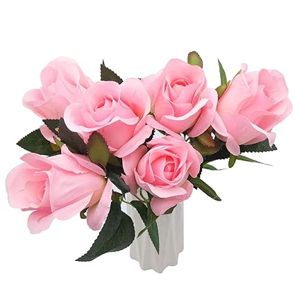 Bluexp 6 Pièce Fleurs Artificielles Roses Bouquets De Faux