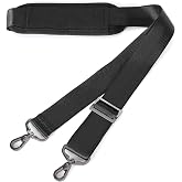 MOSISO 56 inch Shoulder Strap, Adjustable Soft Universal Non-Slip Strap | Thick Replacement Strap, Fit Padded with Metal Swivel Hooks for Laptop Shoulder Bag/Laptop Messenger Bag, Black