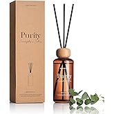 M&SENSE Eucalyptus Citrus Reed Diffuser: 6.3 fl oz Non-Toxic Aroma Set with Sticks, Light & Subtle Fragrance, Long-Lasting Natural Essential Oil Gifts for Bedroom, Shelf Decor & Small Spaces