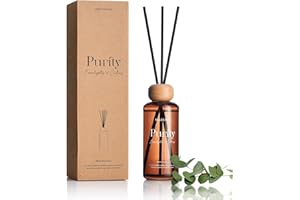 M&SENSE Eucalyptus Citrus Reed Diffuser: 6.3 fl oz Non-Toxic Aroma Set with Sticks, Light & Subtle Fragrance, Long-Lasting Na