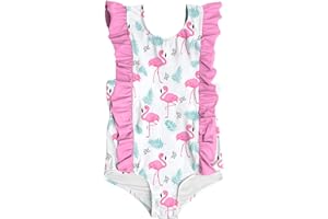 RAISEVERN Baby Girls Swimsuit Ruffles Bathing Suits Cute Beach Sport Swimming Backless Summer One Piece Swimwear 2-7 Years