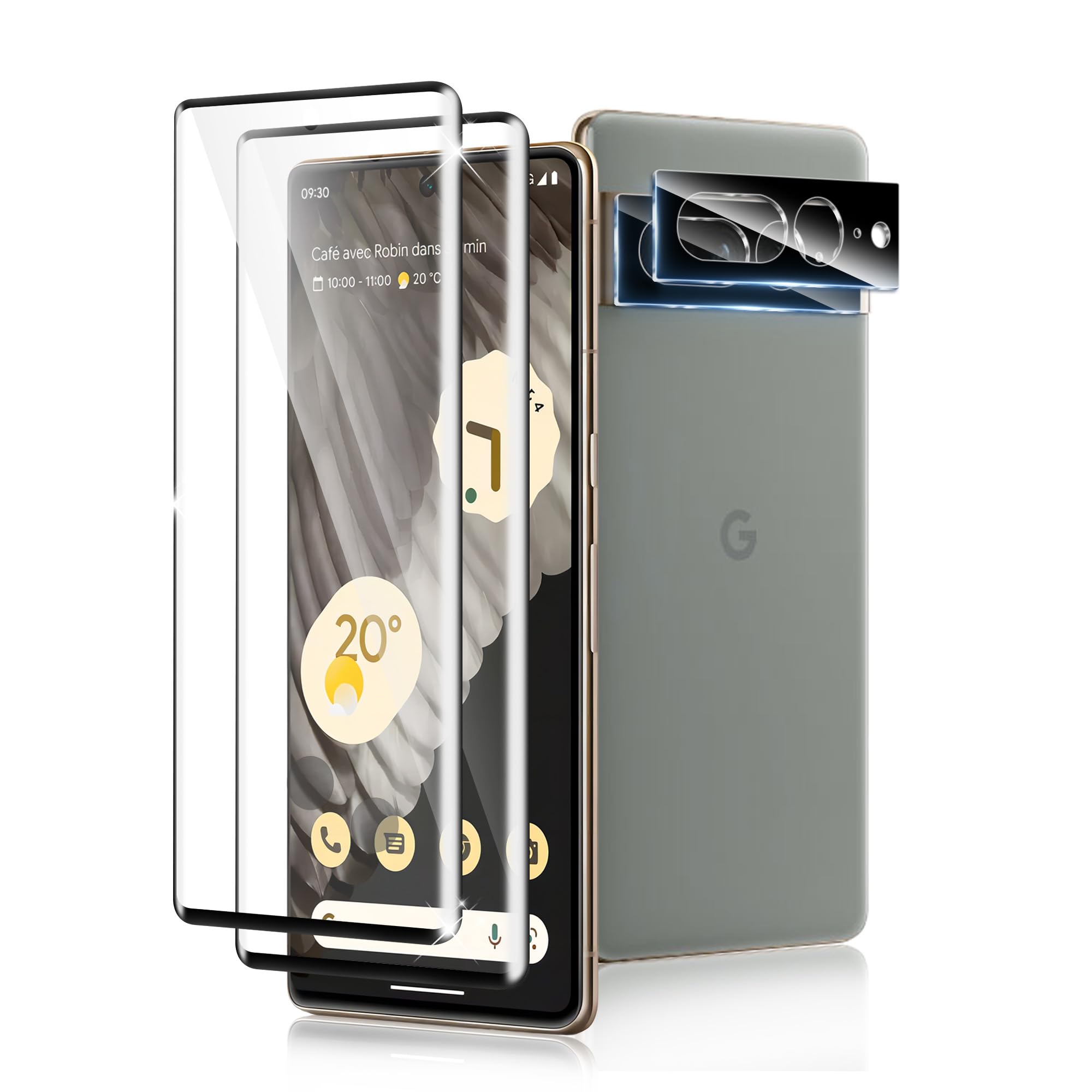 Photo 1 of [2+2 Pack] for Google Pixel 7 Pro Screen Protector, Ultra Clear, Fingerprint Compatible, Anti-Scratch, Case Friendly