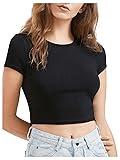 SweatyRocks Women's Basic Short Sleeve Scoop Neck