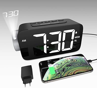 YISSVIC Despertador Digital con Proyector, Reloj Despertador ...