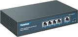 YuanLey 5 Port Gigabit PoE Switch 4 PoE+ 78W Unmanaged Plug Play Metal