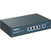 YuanLey 5 Port Gigabit PoE Switch with 4 Port PoE+ 1000Mbps, 802.3af/at 78W Built-in Power, Fanless Metal Unmanaged Plug &amp; Play