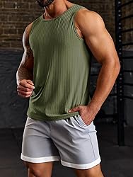 Runcati Men's Workout Tank Tops Sleeveless Ribbed