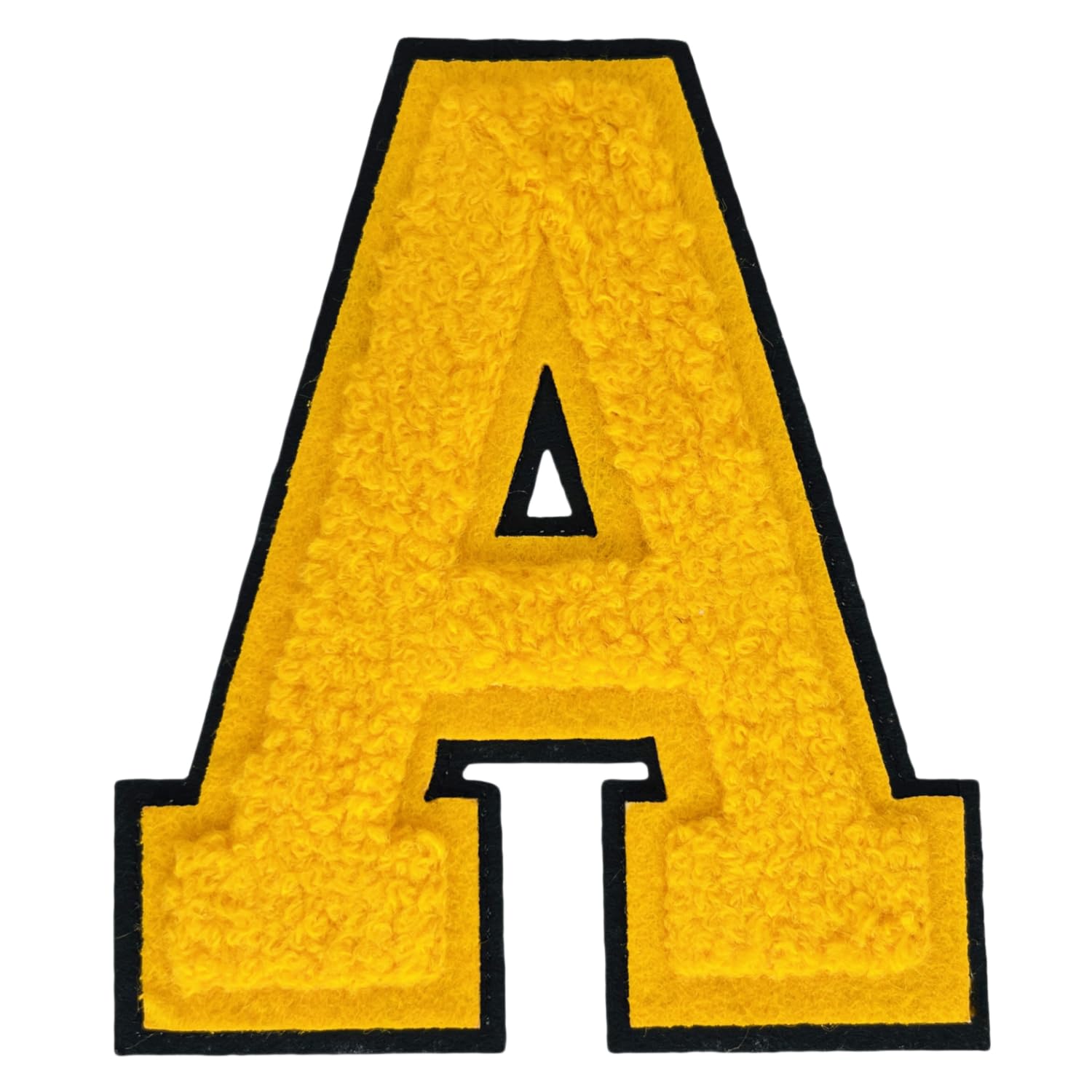 Photo 1 of 1 PCS 4.2" Yellow Chenille Letter Patches, Iron on Patches for Hats Clothes Bags Backpacks Jeans, Initial Patches Large Varsity Letter. (Letter A)