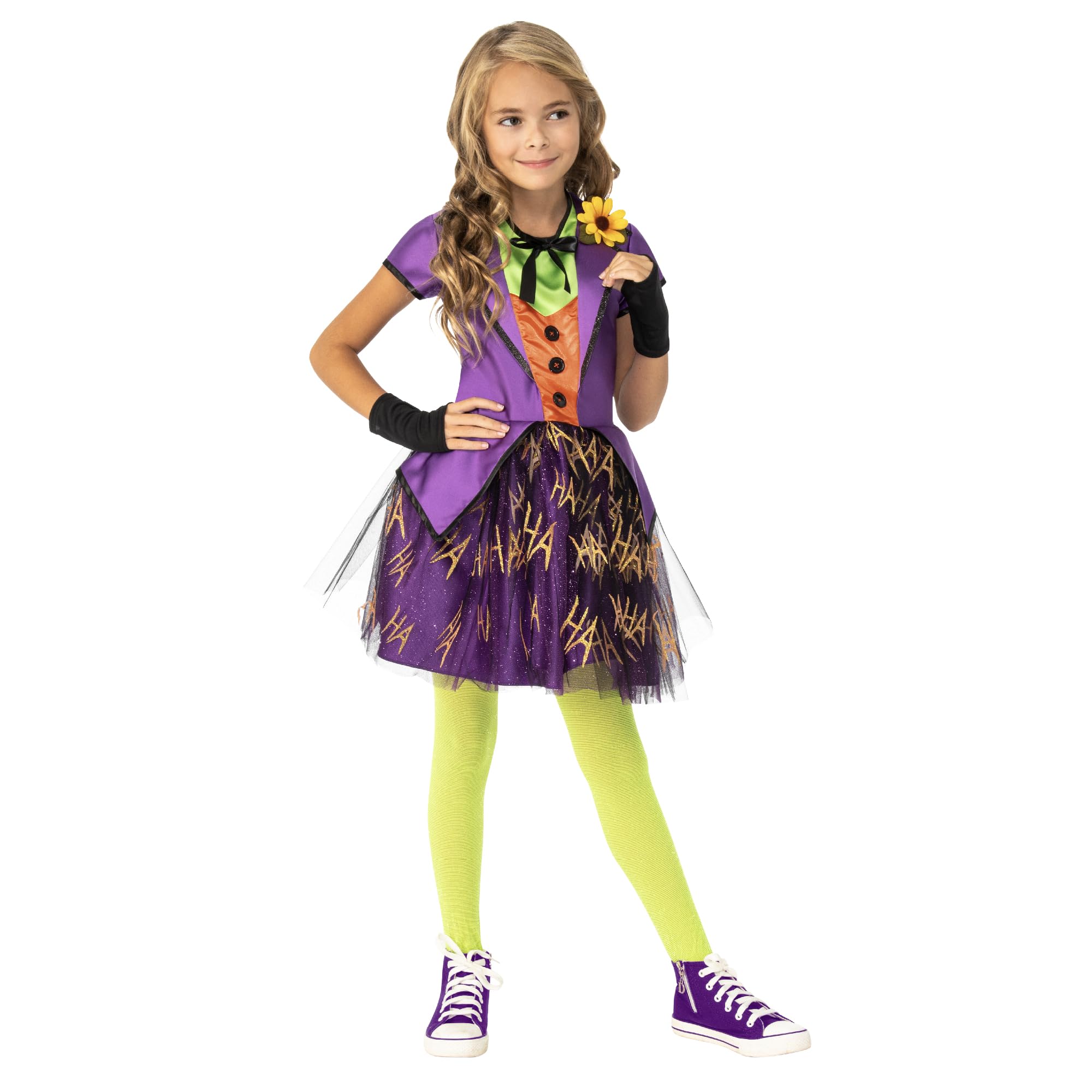 Rubies Girl's DC Super Villains Joker Costume Tutu Dress, Large Halloween