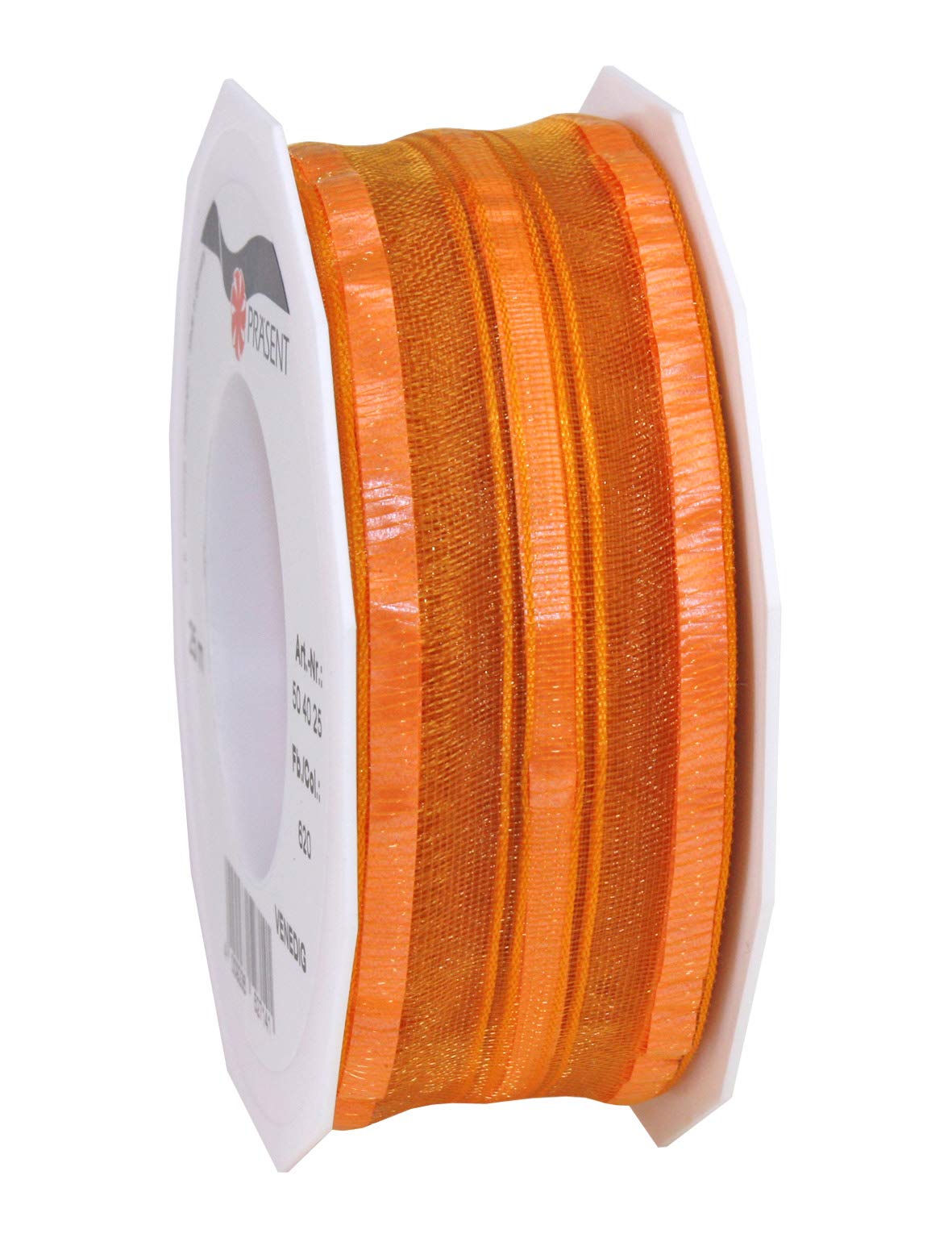 Präsent - Venedig Pull Bow Ribbon Orange 40 mm width, 25 m length