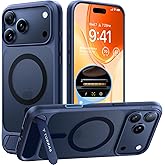TORRAS Strong Magnetic & Seamless Stand for iPhone 17 Pro Max Case, Fit for MagSafe, Military Grade Drop Protection, Invisible Adjustable Kickstand, Camera Control Button, Translucent Matte Deep Blue
