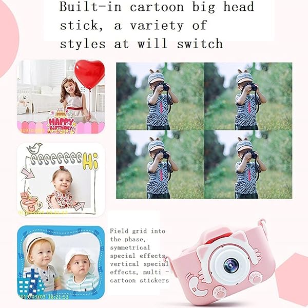 duhe189014 Kids Digital Camera Upgrade 2000W Pixels Kids Selfie Camera X5S Childrens Digital Camera HD IPS Dual Lens Leather Case Photograph And Video original