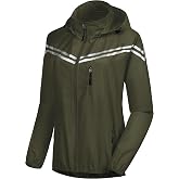 CREATMO US Women's Sun Jackets Lightweight Packable Shirts UPF 50+ Hoodie Reflective Cycling Jacket With Detachable Hood