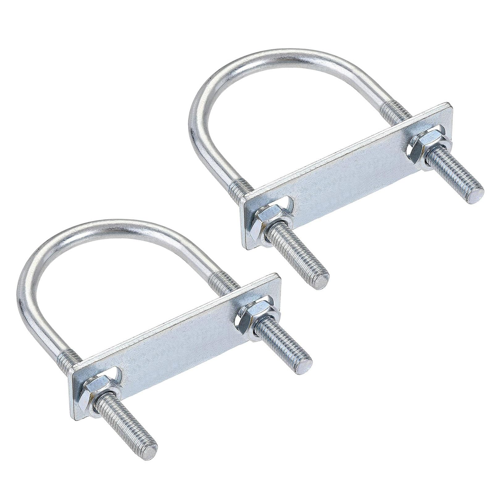 TA-VIGOR 2 sets M8 Round U-Bolts, 55mm Inner Width 100mm Length Steel U-Bolts with Nut, Plate for Attaching Piping Conduit Cable Tube Brackets Boat Trailer โ image 1