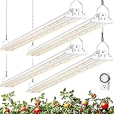Barrina TX72 Grow Light for Indoor Plants, 4FT, 288W(4 x 72W, 2000W Equivalent), Full Spectrum with 660nm Red LEDs, High PPFD, Mechanical Timer, Linkable, Hanging Plant Lights for Greenhouse, 4 Pack
