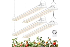 Barrina TX72 Grow Light for Indoor Plants, 4FT, 288W(4 x 72W, 2000W Equivalent), Full Spectrum with 660nm Red LEDs, High PPFD, Mechanical Timer, Linkable, Hanging Plant Lights for Greenhouse, 4 Pack
