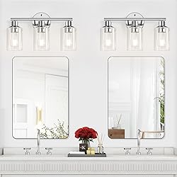 3-Light Bathroom Light Fixtures, Chrome Bathroom