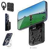 abxylute M4 Snap-On Mobile Gaming Controller for Android & iPhone, Switch 1&2, Portable Bluetooth Mini Controller, Pocket-Sized Retro Emulator Gamepad w/Stand, Dual Joystick Turbo Pro Gaming, Magnetic (Black)