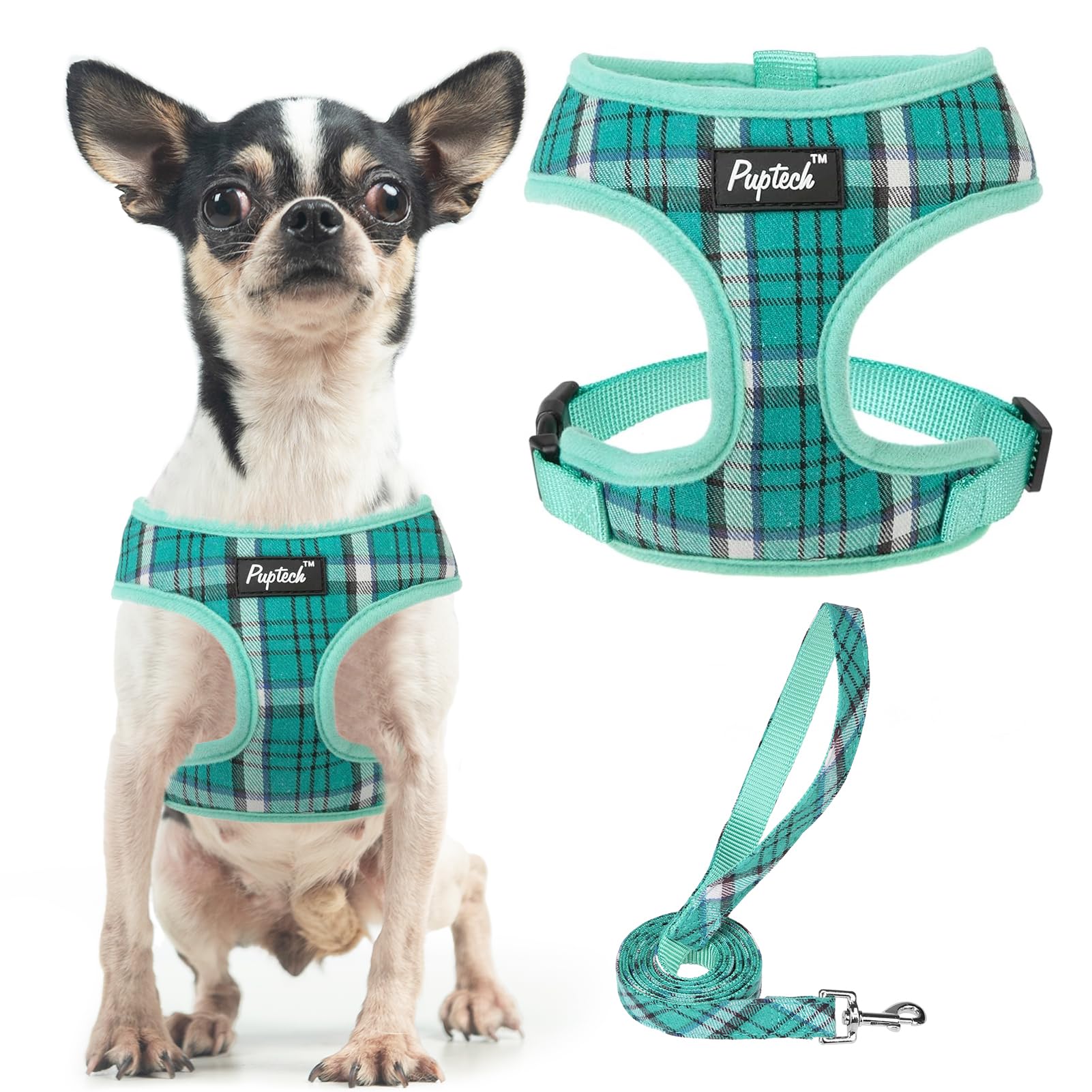 PUPTECK Dog Harness Small Dog Soft Mesh Pet Puppy Cat Comfort Padded Vest No Pull Harnesses and Leash Set