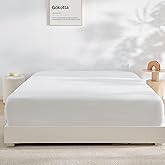 GOKOTTA Fitted Sheet Only - 16 Inch Pocket Bamboo Rayon Fitted Sheet, Super Soft and Cooling Bottom Sheet with 4 Elastic Corner Straps(Bright White, King Size)