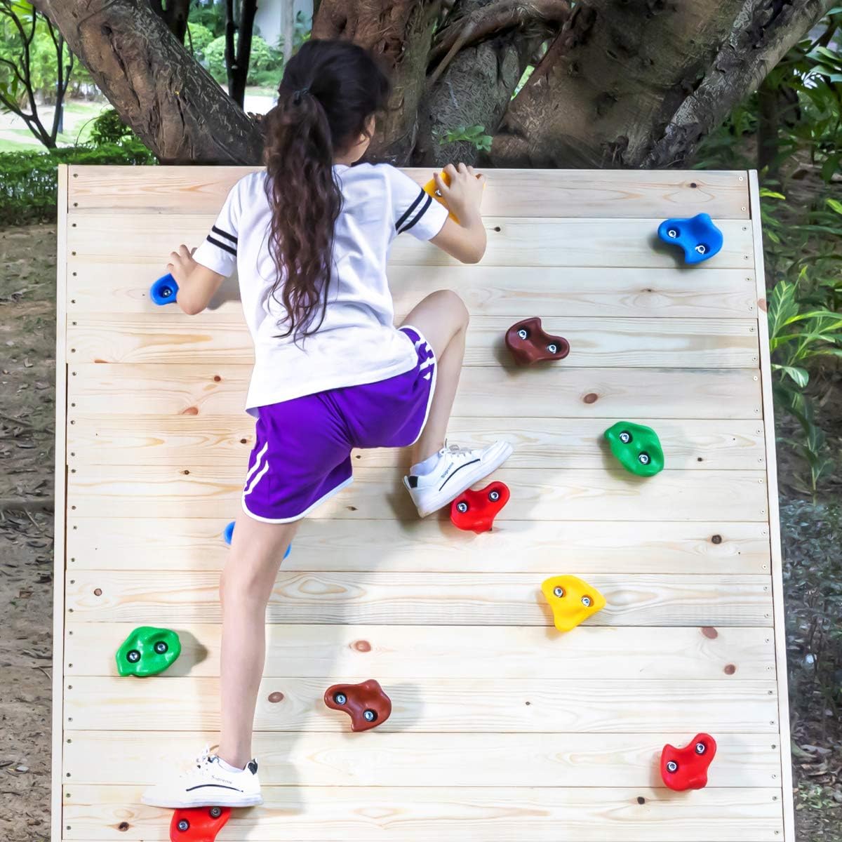 SEKKVY 30 Rock Wall Climbing Holds for Kids, Large Climbing Rocks for Indoor Outdoor Play Set, Rock Wall Hand Holds Kit with 2 Inch Mounting Hardware: Toys & Games