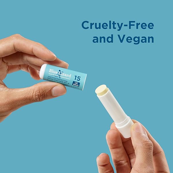 3-PACK BLUE LIZARD MINERAL SPF 15 LIP BALM: BROAD SPECTRUM SUN PROTECTION, NATURAL COCONUT FLAVOR, 8 NATURAL OILS, INFUSED WITH AUSTRALIAN KAKADU PLUM, RICH IN VITAMIN C, VEGAN, EACH TUBE 0.13 OZ.