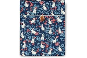 Clezolraa 6-7 inch Kindle Sleeve Pouch for 6.8"-7" Kindle Paperwhite 2024, 6" Kindle 2024/2022, Colorsoft, Oasis, Cotton-Padded Envelope Sleeve Case with Stylish Printed for Most E-Readers, Blue