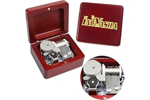 Sinzyo Music Box Vintage Wood Carved Mechanism Musical Boxs Gift For Birthday Valentine's Day Christmas Day(Inuyasha -Wine Re