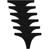 CRISAN Seamless Thongs for Women Nylon No Show Thong Underwear Women 6 Pack