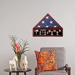 Tieeqe Large Military Shadow Box Solid Wood Burial