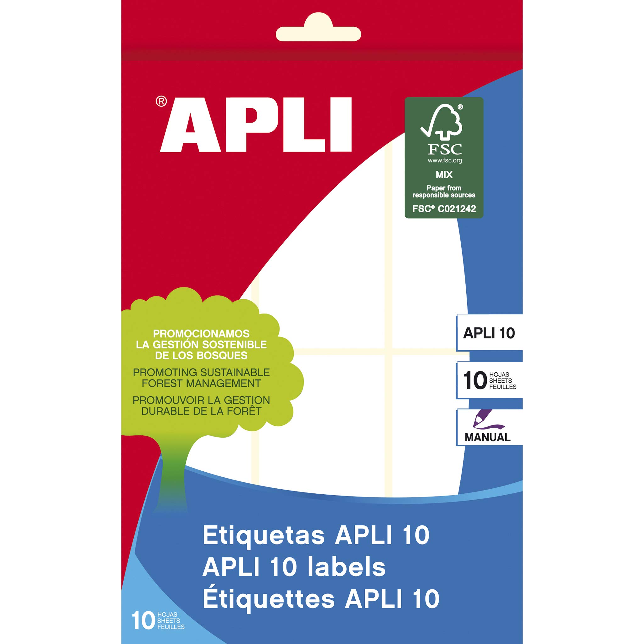 Apli 36 x 82 mm Labels (Pack of 10 Pages)