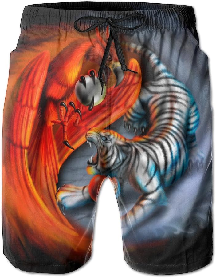 Mens Yin and Yang Tiger Board Shorts