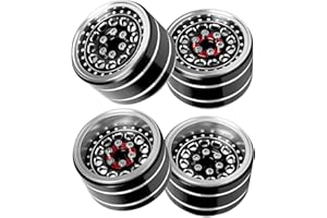 BRCatWPark RC 2.2 Beadlock Wheels Adjustable 4 Offsets Rims for 1/10 RC Crawler Car SCX10 SCX10 II 90046 SCX10 III AXI03007 SCX10 Pro TRX4 TRX6 D90 Gen7/8 VS4-10 MST CFX,Black