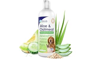 NULIFE NATURAL PET HEALTH Oatmeal Dog Conditioner for Dry Itchy Skin with Soothing Aloe Vera, Suitable for All Pets, with Cucumber Essence and Ripe Melon Extract, Moisturizes and Detangles Matted Hair, 16 Oz