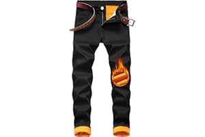 Pantalones Termicos Frio Hombre Fleece Lined Jeans Men,Winter Flannel Lined Jeans for Men Thermal Thicken Stretch